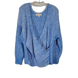 Urban Outfitters Women Super Soft Chunky Knit Sweater V Neck Blue Size XL